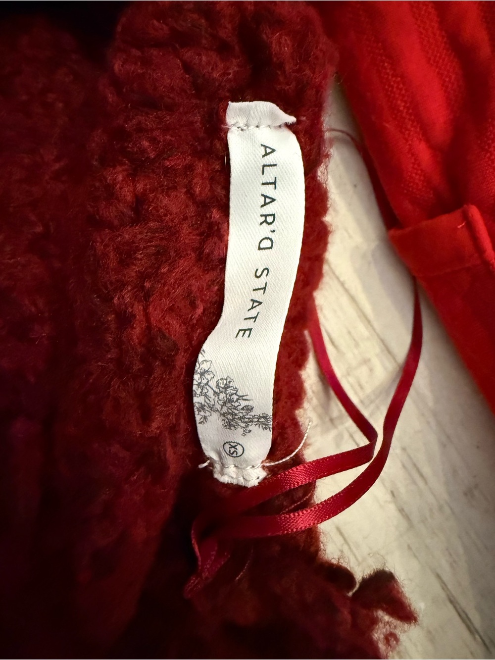 Altar’d State Betty Red Plaid Bow Back Sweater - Picture 3 of 3